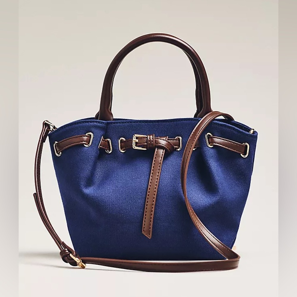 Anthropologie Mini Canvas Belted Tote